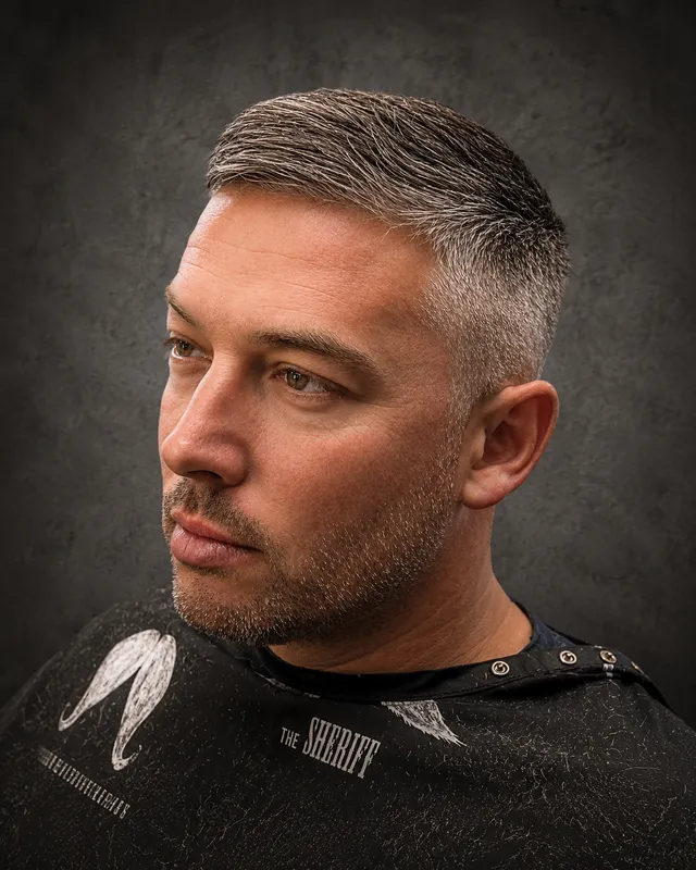Client with a classic fade haircut by Tami Lee