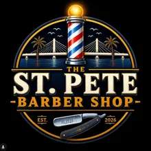 The St. Pete Barber Shop logo